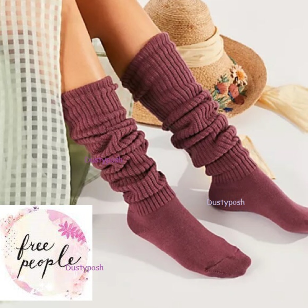 Free People Bulky Over The Knee Socks Boot Thigh Long Ribbed OTK Cozy Vintage - Picture 4 of 15